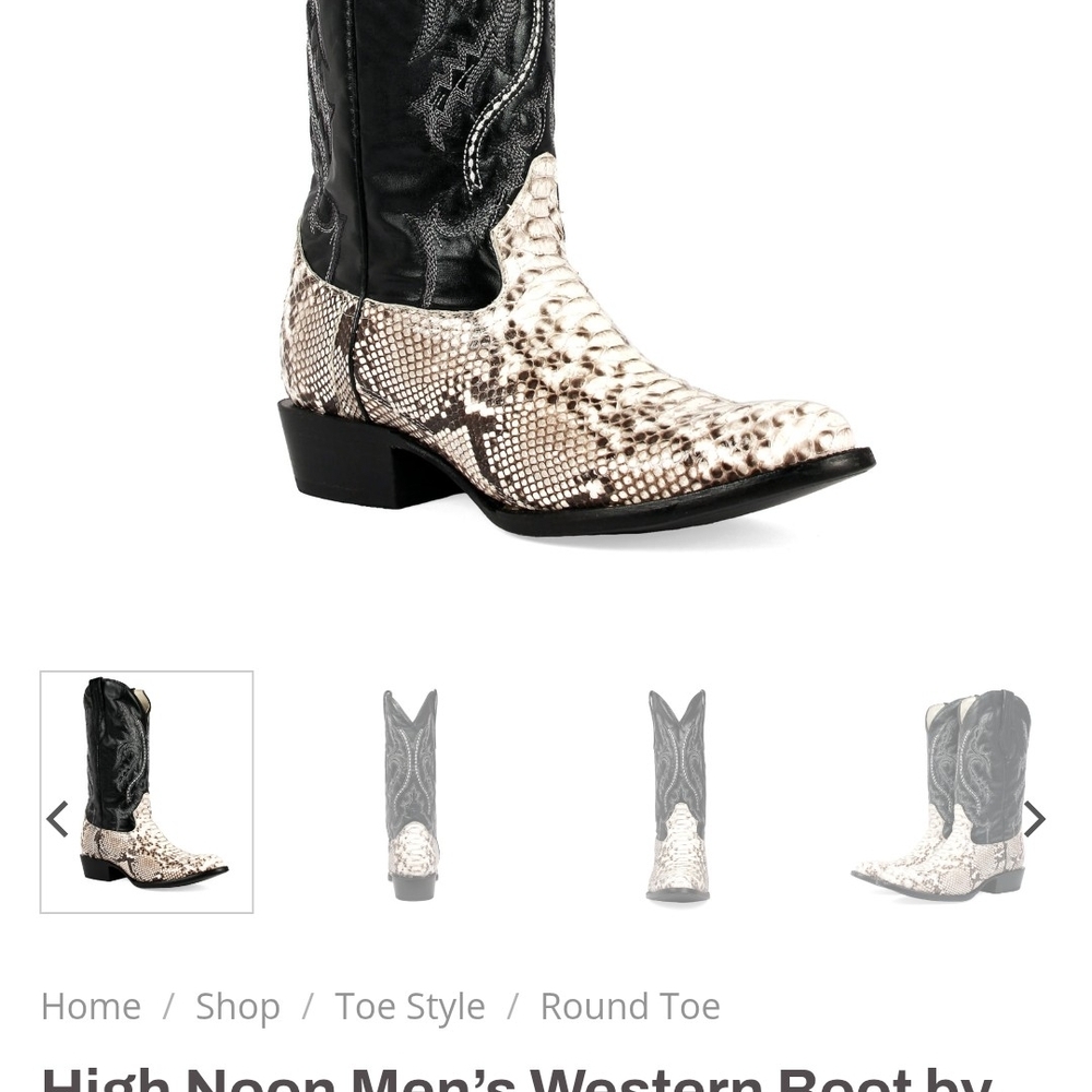 J.B. Dillon Black and White Men's Western Boots
